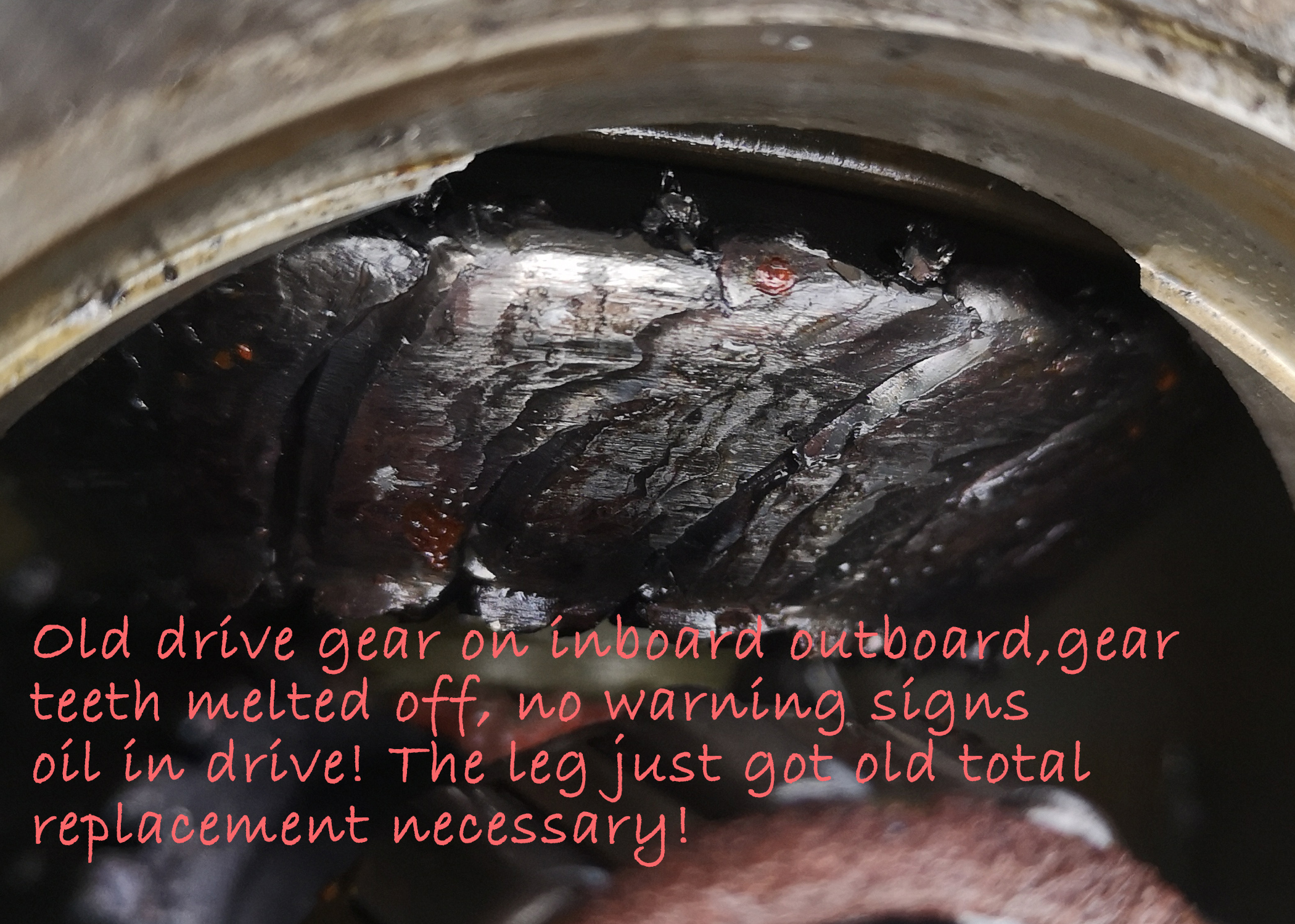 out drive gear teeth melted